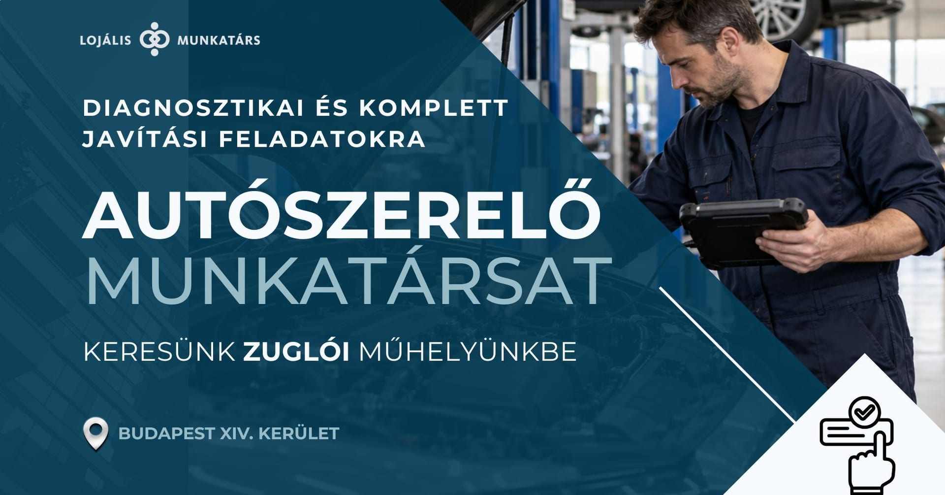 Nem futószalag-munkára keresünk embert. Három zuglói telephellyel rendelkező, dinamikusan működő autószervizünkbe olyan tapasztalt Autószerelőt keresünk, aki nem ijed meg a hibakódok mögötti valódi ok